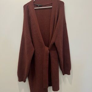 DownEast Rich Brown Knit Cardigan